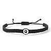 Flat Round with Letter Pattern Resin Beads Braided Bead Bracelets FS-WG43323-17-1