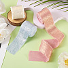3 Rolls 3 Colors Single Face Hot Stamping Polyester Frayed Ribbon OCOR-TA0002-61-5