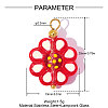 304 Stainless Steel with Glass Pendants GL-OY001-01G-02-2