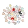 Transparent Resin Inner Flower Beads RESI-C070-16-1