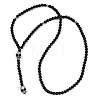 Black Glass Beaded Lariat Necklaces NJEW-F331-01AS-02-4