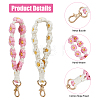 HOBBIESAY 2Pcs 2 Colors Cotton Handmade Braided Wrist Lanyard Pendant Decorations KEYC-HY0001-20-3