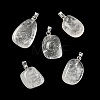 Natural Quartz Crystal Tumbled Stone Pendants GG-K002-06Q-1
