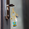 1Pc Rectangle Alloy & Enamel & Acrylic Keychains KEYC-BM0001-26C-6