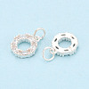 Sparkling 925 Sterling Silver Micro Pave Cubic Zirconia Circle Charms STER-T009-19S-2