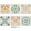 US 1 Set Bohemian Tile PET Hollow Out Drawing Painting Stencils DIY-MA0001-74-1