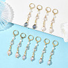 Teardrop Brass & Natural Cultured Freshwater Pearl Hoop Earrings EJEW-JE07012-1