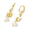Valentine's Day Natural Pearl & Brass Hoop Earrings EJEW-JE07024-4
