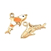 304 Stainless Steel Enamel Pendants STAS-Z186-21G-2