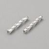 Glass Twist Bugle Beads GLAA-WH0035-26-2