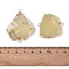 Raw Rough Natural Lemon Jade(Heated) Nuggets Connector Charms G-Q606-08C-3