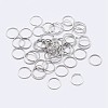 Anti-Tarnish Rhodium Plated 925 Sterling Silver Saw Cut Open Jump Rings STER-F036-02P-1x8mm-1