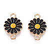 Zinc Alloy Enamel Sunflower Connector Charms ENAM-E011-01KCG-10-3