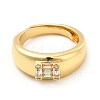 Rack Plating Brass Micro Pave Clear Cubic Zirconia Adjustable Rings RJEW-E064-16G-2