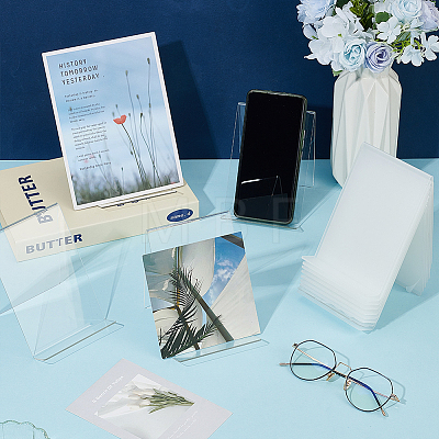 20Pcs Transparent Acrylic Book Photo Frame Holder AJEW-WA0003-16-1