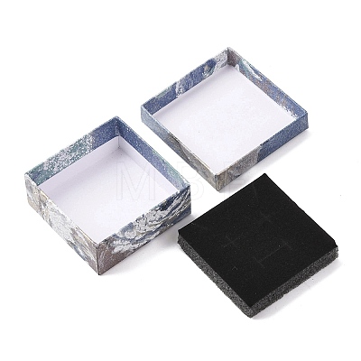 Floral Oil Painting Print Square Cardboard Jewelry Boxes CBOX-A010-01A-04-1