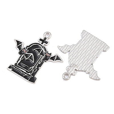 Alloy with Black Enamel Pendants AL-CBA2919-02P-04-1