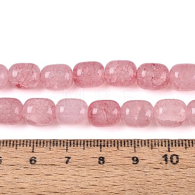 Baking Paint Crackle Glass Beads Strands DGLA-N019-01B-04-1
