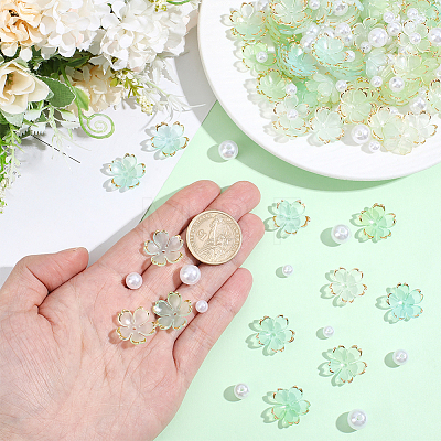 120Pcs Acrylic Bead Caps OACR-PA0002-13C-1