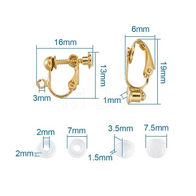 Kissitty Brass Screw Earring Converter and Clip on Earring Converter KK-KS0001-04-1