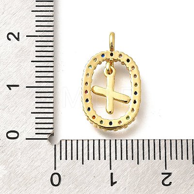 Brass Micro Pave Cubic Zirconia Pendants ZIRC-P123-01G-X02-1