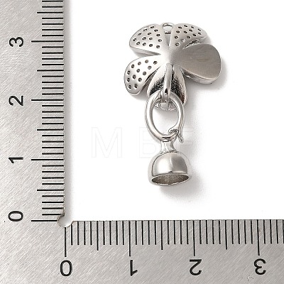 Flower Brass Micro Pave Cubic Zirconia Fold Over Clasps KK-A227-32P-1