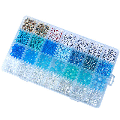 DIY 28 Style Resin & Acrylic & ABS Beads Jewelry Making Finding Kit DIY-NB0012-03A-1