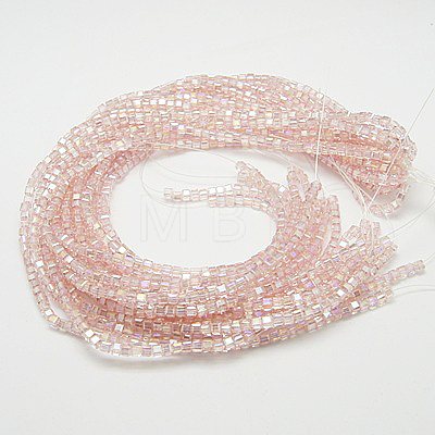 Electroplate Glass Beads Strands EGLA-D018-8x8mm-32-1