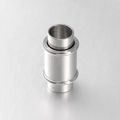 Column 304 Stainless Steel Magnetic Clasps with Glue-in Ends STAS-N057-24-1