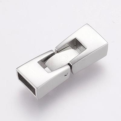 304 Stainless Steel Fold Over Clasps STAS-F122-46P-1