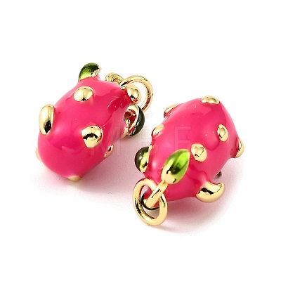 Fruit Brass Enamel Pendants KK-M324-04B-G-1