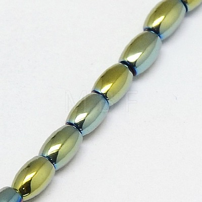 Electroplate Non-magnetic Synthetic Hematite Beads Strands G-J168-6x4mm-03-1