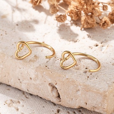 304 Stainless Steel Heart Hoop Nose Rings AJEW-A062-06G-1