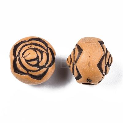 Imitation Wood Acrylic Beads SACR-S031-05-1