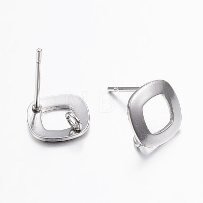 Non-Tarnish 304 Stainless Steel Stud Earring Findings STAS-I071-15P-1