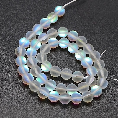 Synthetic Moonstone Beads Strands G-F142-6mm-01-1