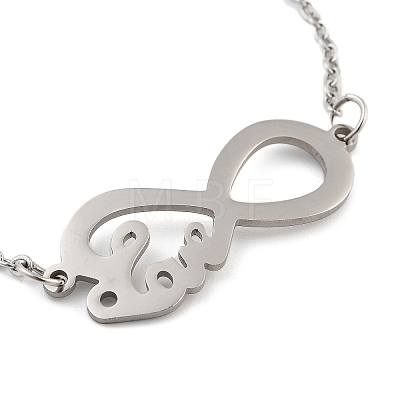 Non-Tarnish Stainless Steel Cable Chain Link Bracelets for Women Men STAS-Z061-01P-06-1
