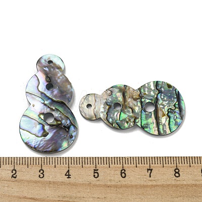 Natural Paua Shell Pendants Geometric Charms SSHEL-N038-01C-1