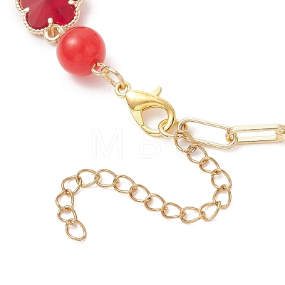 Glass & Natural Mixed Gemstone Beads Link Chain Bracelets BJEW-JB13231-1