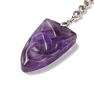 Natural Amethyst Sailor's Knot Pendant Keychain KEYC-E038-03P-01-1