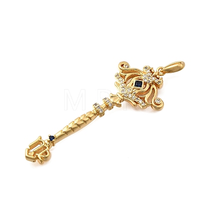 Brass Micro Pave Cubic Zirconia Big Pendants KK-B147-04G-04-1