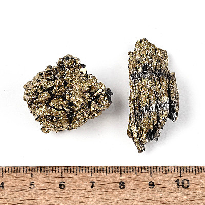 8~12Pcs Electroplated Natural Coal Quartz Geode Cornucopia Mineral Specimen G-N360-03C-1