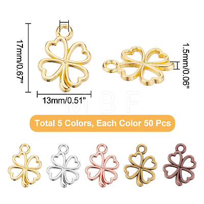250Pcs 5 Colors Alloy Pendants FIND-DC0001-65-1