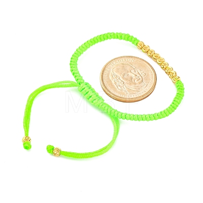 Polyester Cord Braided Bead Bracelets for Women BJEW-L698-01G-06-1