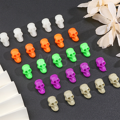 120Pcs 6 Colors Halloween Plastic Beads KY-CA0001-46-1
