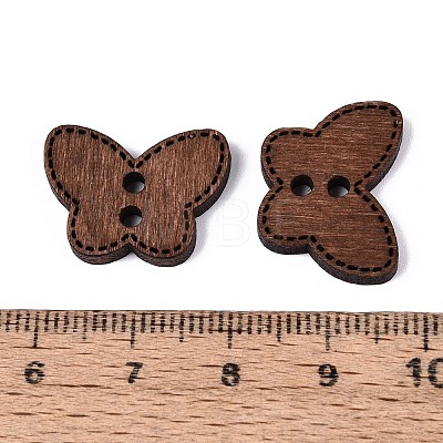 2-Hole Butterfly Wood Buttons BUTT-Q046-07B-1