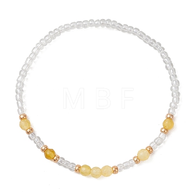 Natural Gemstone & Glass Seed Beads stretch Bracelets for Women BJEW-MZ00344-1