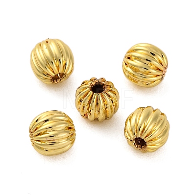 Rack Plating Pumpkin Brass Spacer Beads KK-Z070-35G-02-1