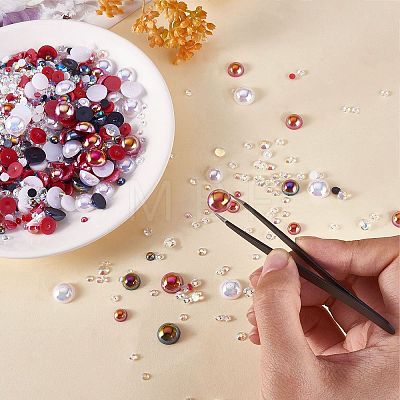 60g Resin patch multi size mixed pearl patch DIY jewelry accessories(2 bags) JX586G-1