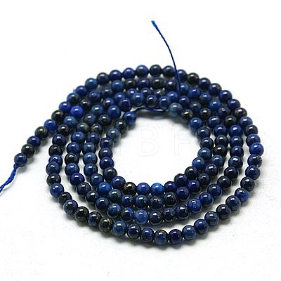 Natural Lapis Lazuli Beads Strands G-J001I-3mm-1